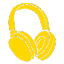 A yellow headphone icon